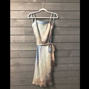 BCBGMaxazria blue / brown watercolor dress